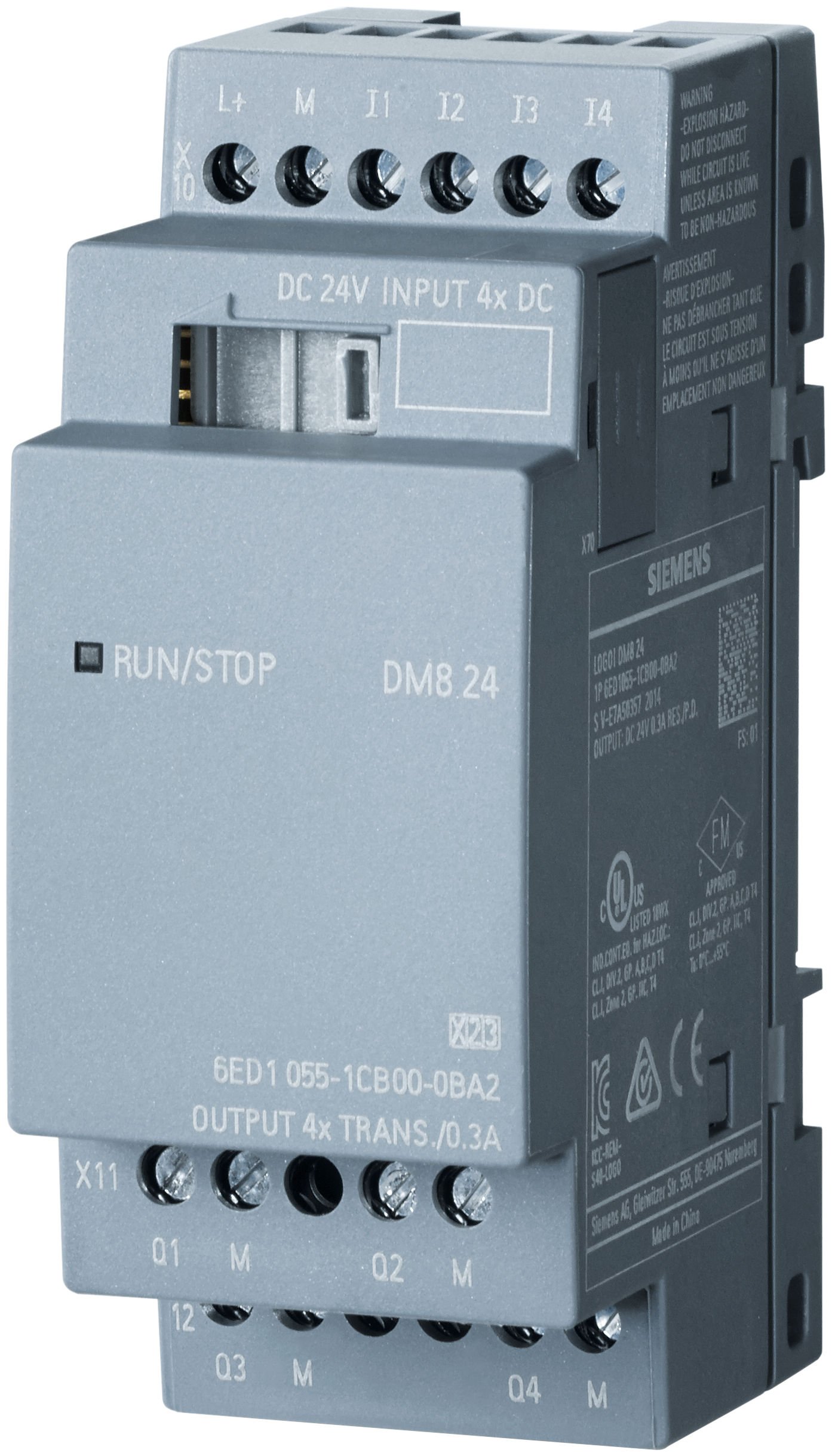 Siemens LOGO! Series I/O module for Use with LOGO! 8, LOGO! 8.2, 24 V dc Supply, Digital Output, 4-Input, Digital Input (6ED1055-1CB00-0BA2)