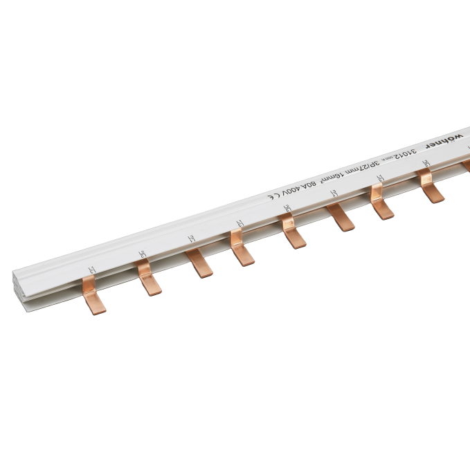 Wohner Comb Type Busbar, Insulated, 3-pole, Bridge Type (31012000A)