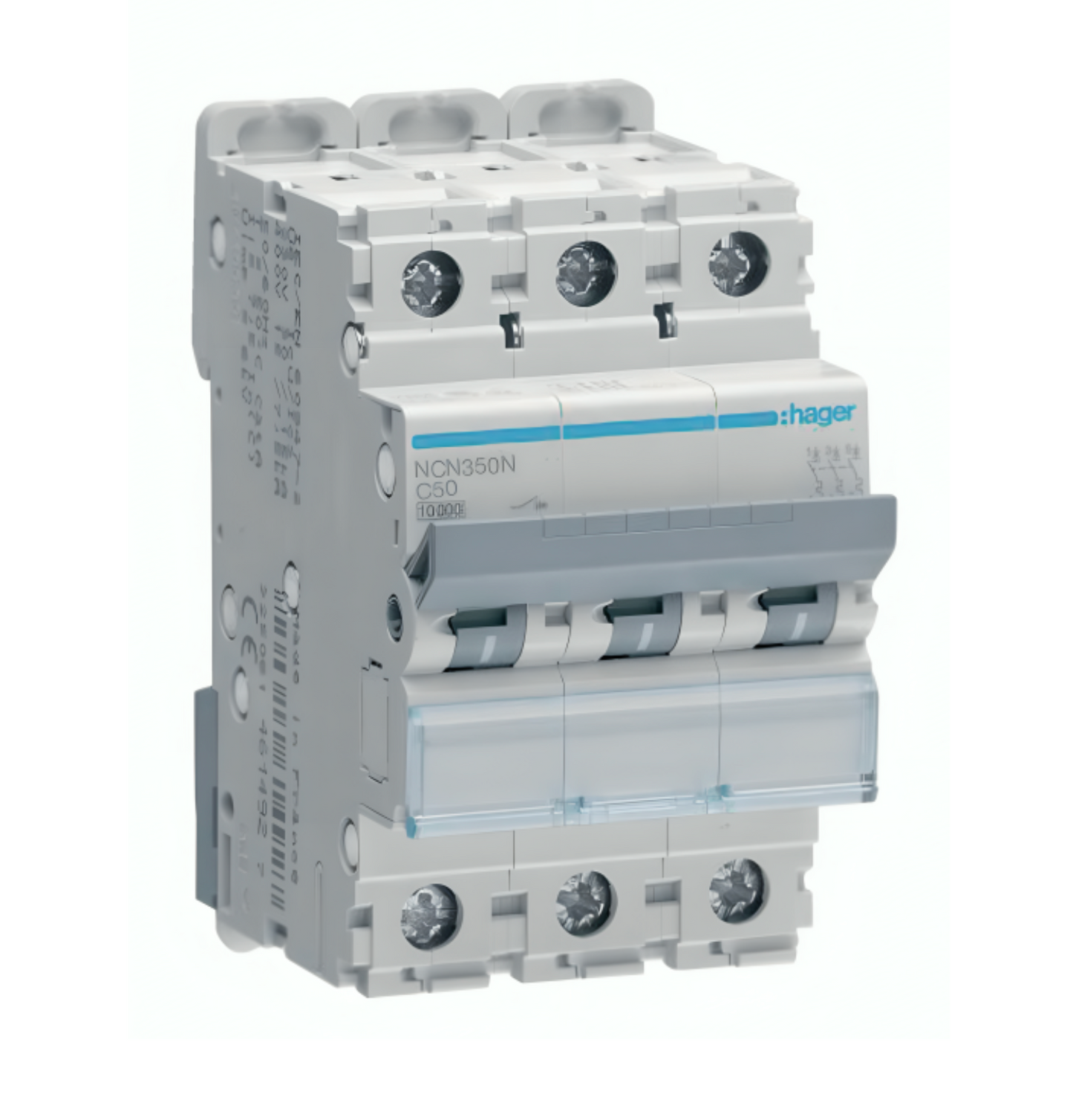 Hager MCB Triple Pole Type C 50A 10kA (NCN350N)