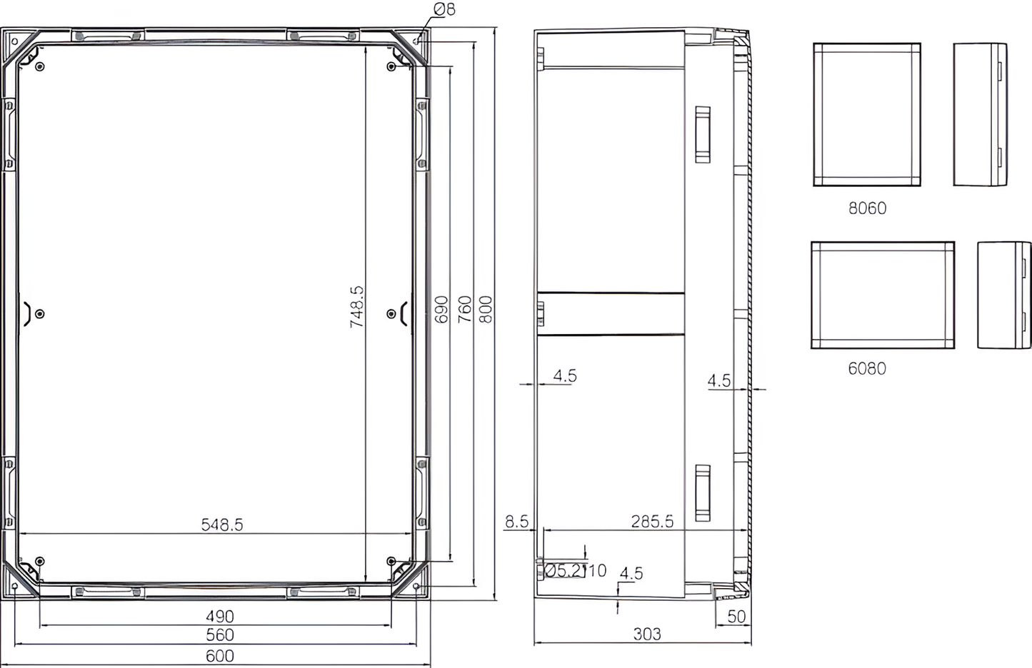 ARCA IEC Wall-Mounted Enclosure Cabinet (806030)