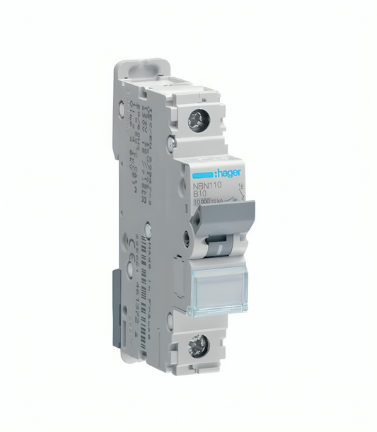 Hager 1-Pole MCB 10kA Type B (NBN110N)