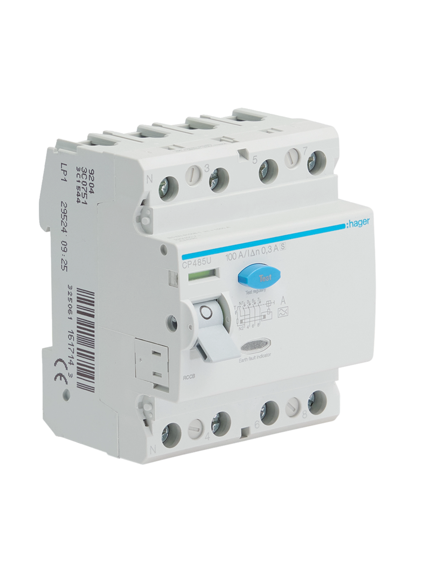 Hager 4-Pole Time Delay RCCB Kit 100A 300mA (JK11004RLD)