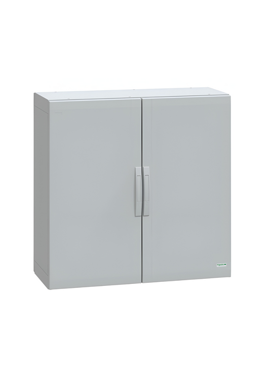 Schneider Thalassa PLA GRP - NSYPLA GRP 1000H x 1000W x 420mmD Floor Standing Enclosure with Double Plain Grey Doors; IP65; RAL7035 - NSYPLA10104G