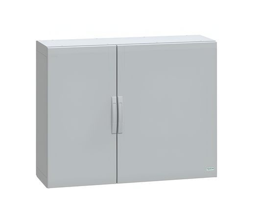 Schneider Thalassa PLA GRP - NSYPLA GRP 1000H x 1250W x 420mmD Floor Standing Enclosure with Double Plain Grey Doors; IP65; RAL7035 - NSYPLA10124G