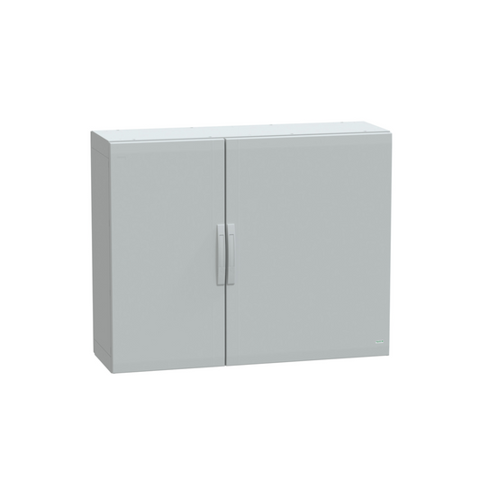 NSYPLA10124G - Schneider Thalassa PLA GRP - NSYPLA GRP 1000H x 1250W x 420mmD Floor Standing Enclosure with Double Plain Grey Doors; IP65; RAL7035