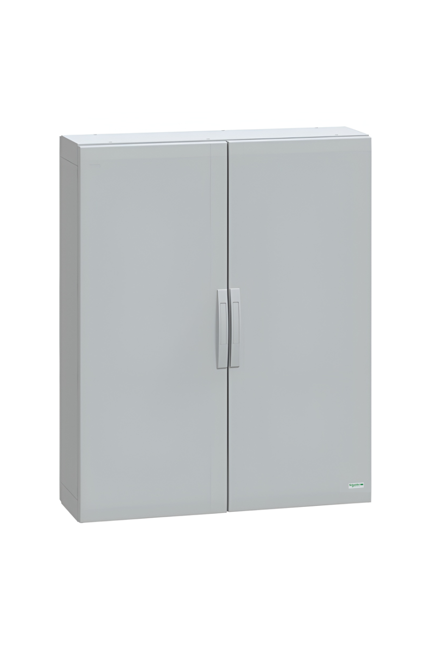 Schneider Thalassa PLA GRP - NSYPLA GRP 1250H x 1000W x 320mmD Floor Standing Enclosure with Double Plain Grey Doors; IP65; RAL7035 - NSYPLA12103G