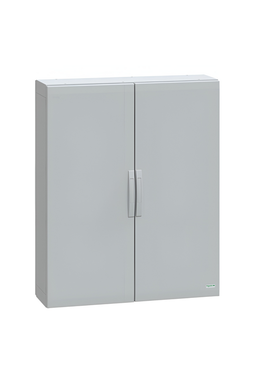 Schneider Thalassa PLA GRP - NSYPLA GRP 1250H x 1000W x 320mmD Floor Standing Enclosure with Double Plain Grey Doors; IP65; RAL7035 - NSYPLA12103G