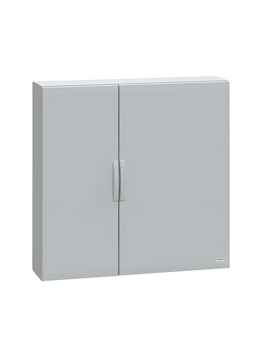 Schneider Thalassa PLA GRP - NSYPLA GRP 1250H x 1250W x 320mmD Floor Standing Enclosure with Double Plain Grey Doors; IP65; RAL7035 - NSYPLA12123G