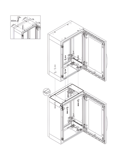Schneider Thalassa PLA - Vertical Coupling Kit Two Enclosures on Top of one Another IP55 at the Coupling Point Kit Made up of 3.5m of Adhesive Seal and the Fixings Required for Mounting - NSYUVPLA
