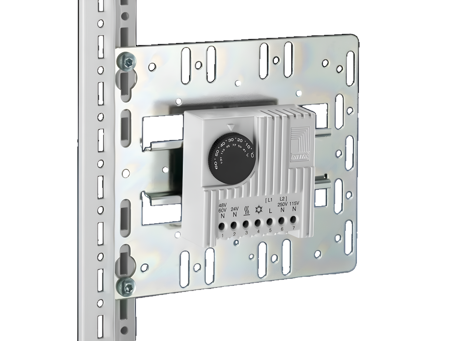 Rittal Mounting Plate with Integral Top-Hat Rail (7526.964)