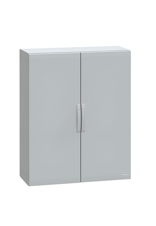 Schneider Thalassa PLA GRP - NSYPLA GRP 1250H x 1000W x 420mmD Floor Standing Enclosure with Double Plain Grey Doors; IP65; RAL7035 - NSYPLA12104G