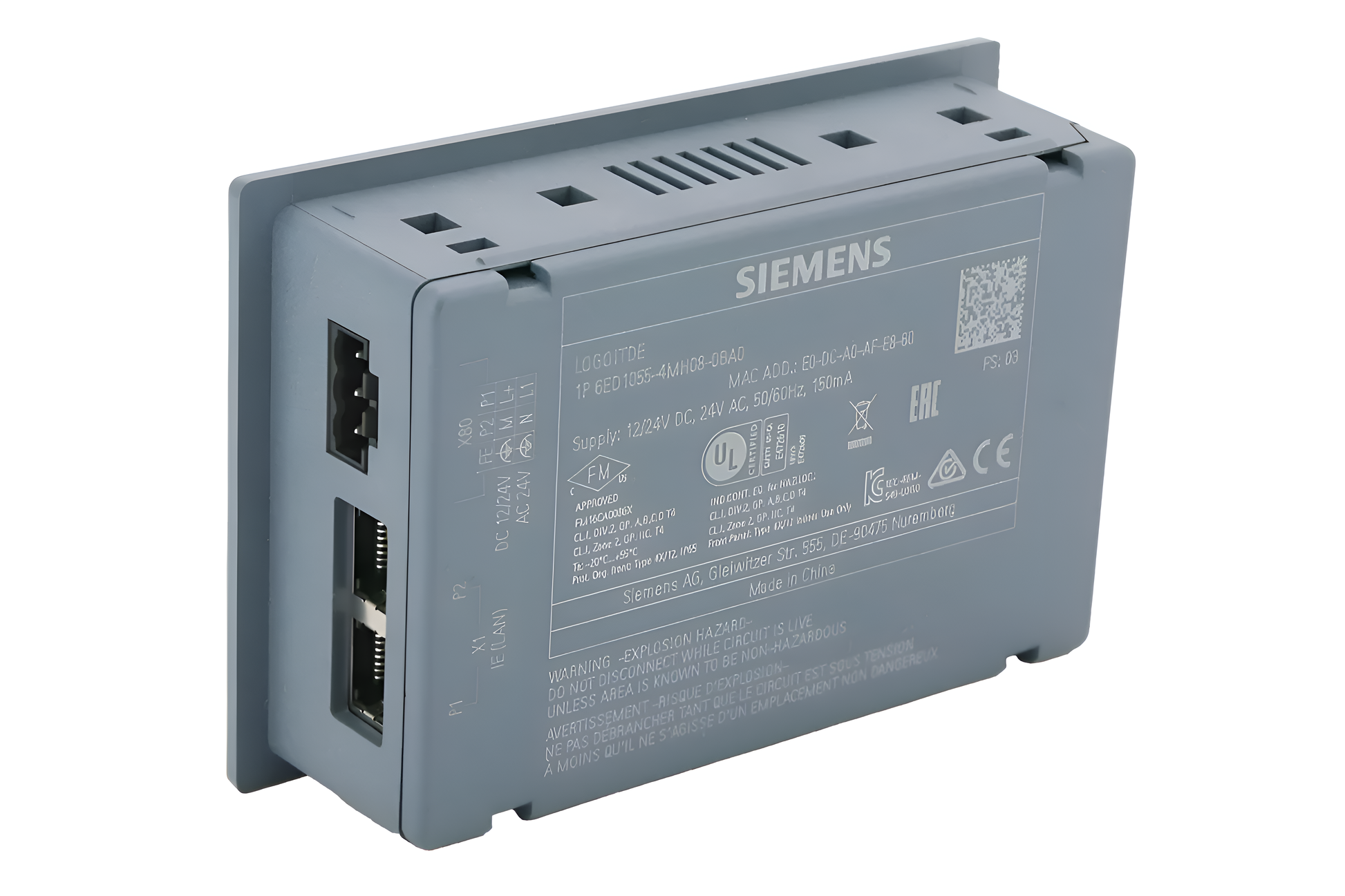 Siemens Display Module for Use with LOGO Series, 12 V (6ED1055-4MH08-0BA1)
