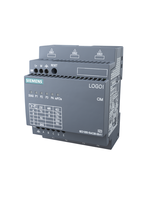 Siemens LOGO! CIM Series Interface Module for Use with LOGO 8 ModbusRTU, 24 V Supply, 4-Input, Switch Input (6ED1055-5MC08-0BA1)