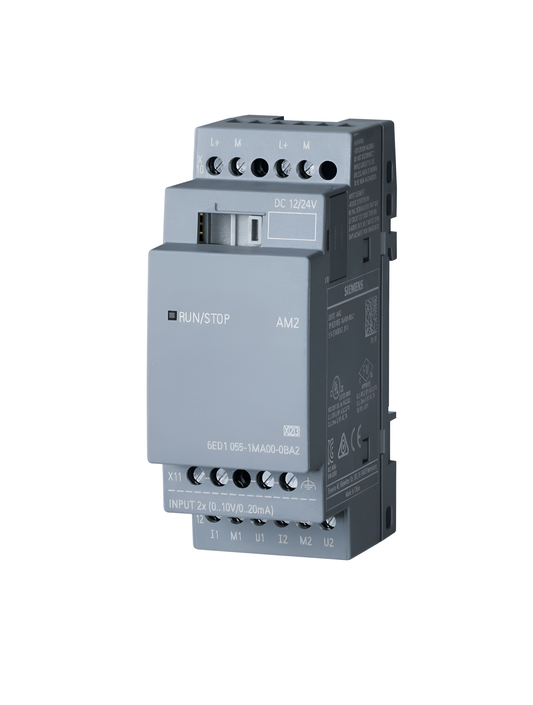 Siemens LOGO! Series I/O module for Use with LOGO! 8, LOGO! 8.2, 12 → 24 V dc Supply, 2-Input, Analogue Input (6ED1055-1MA00-0BA2)