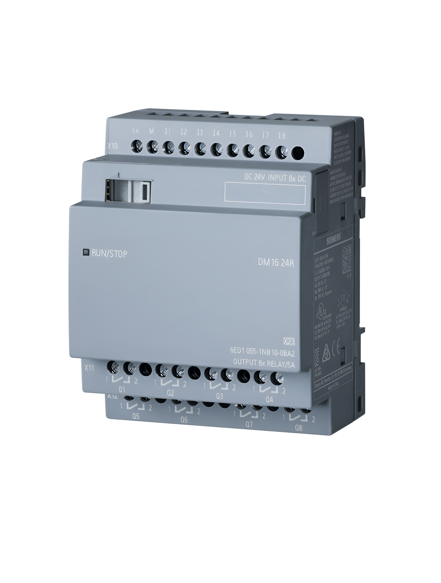 Siemens LOGO! Series I/O module for Use with LOGO! 8, LOGO! 8.2, 24 V dc Supply, Relay Output, 8-Input, Digital Input (6ED1055-1NB10-0BA2)