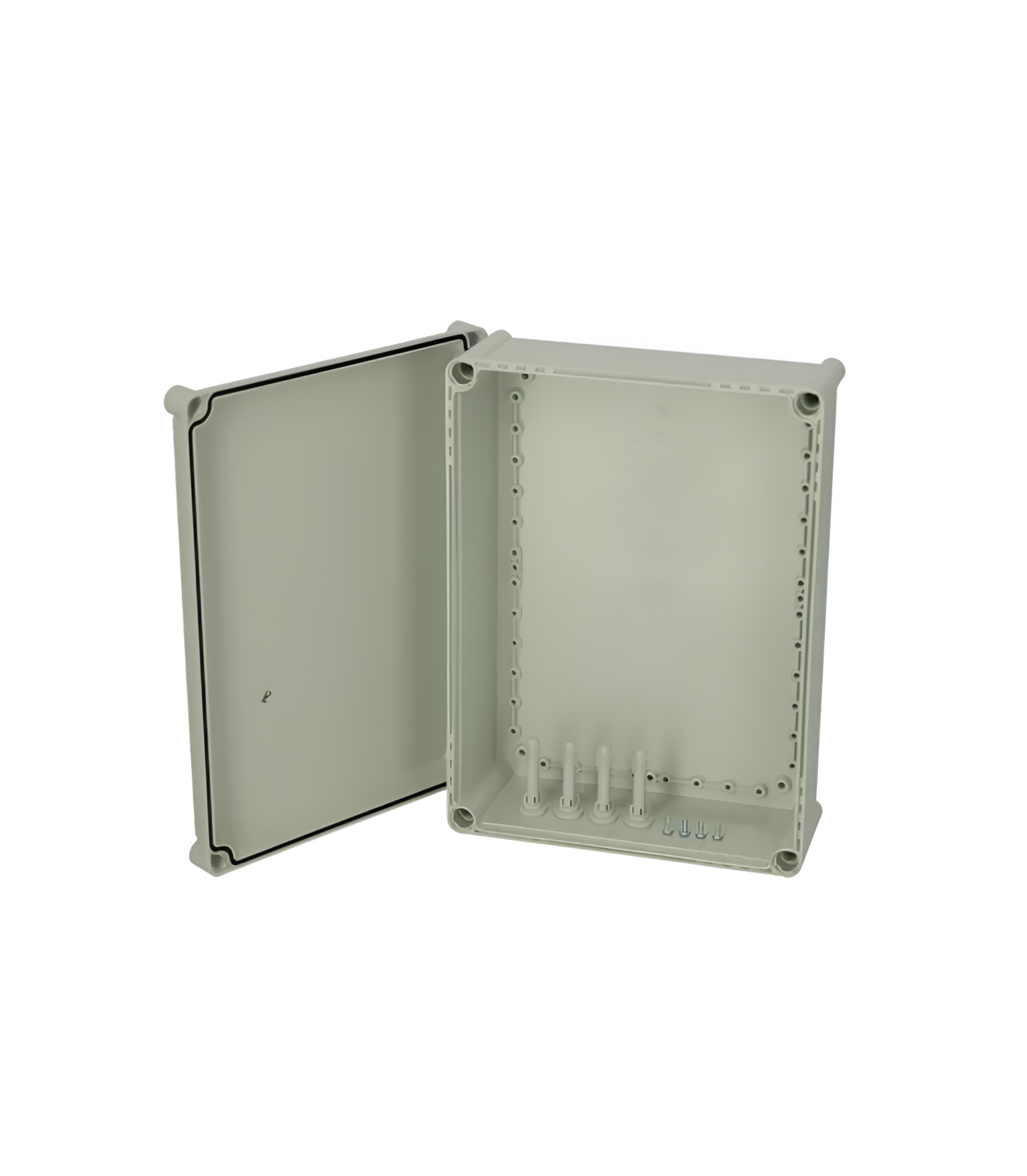 ARCA 3828 13 G 5330363 enclosure interior - 380x280x130mm polycarbonate box with mounting boss pattern