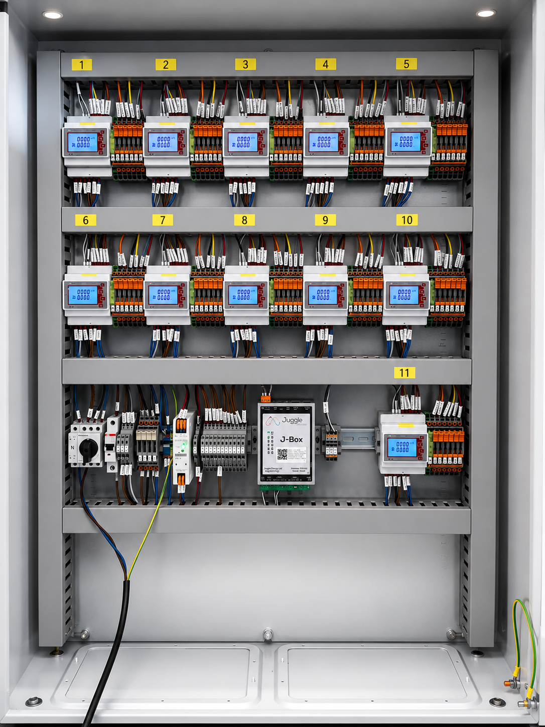Internal PAD Technology monitoring board with numbered circuits